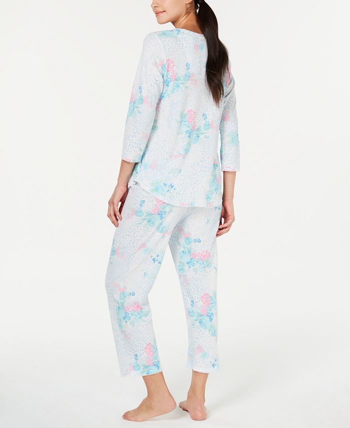 Miss Elaine Printed Top & Pajama Pants Set - Macy's
