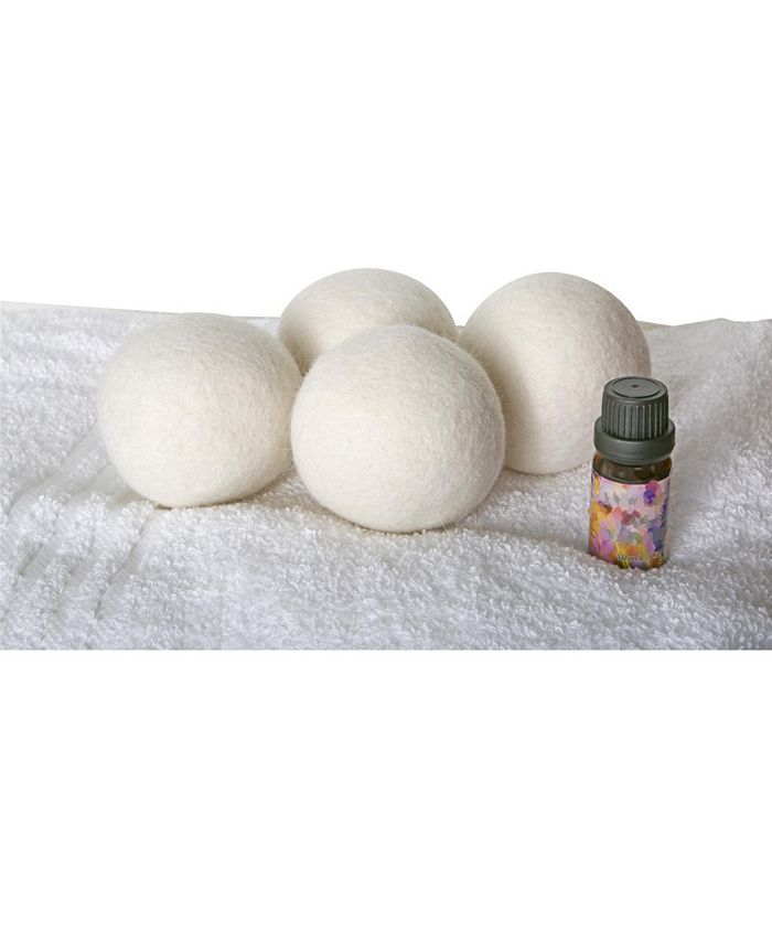 Woolite 4 Pack Wool Dryer Balls and Fresh Linen Essential Oil Kit Macy's