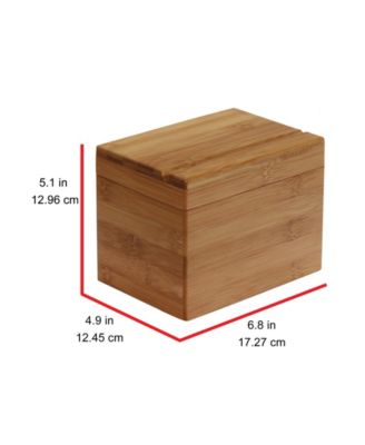 Bamboo Recipe Box with Divider