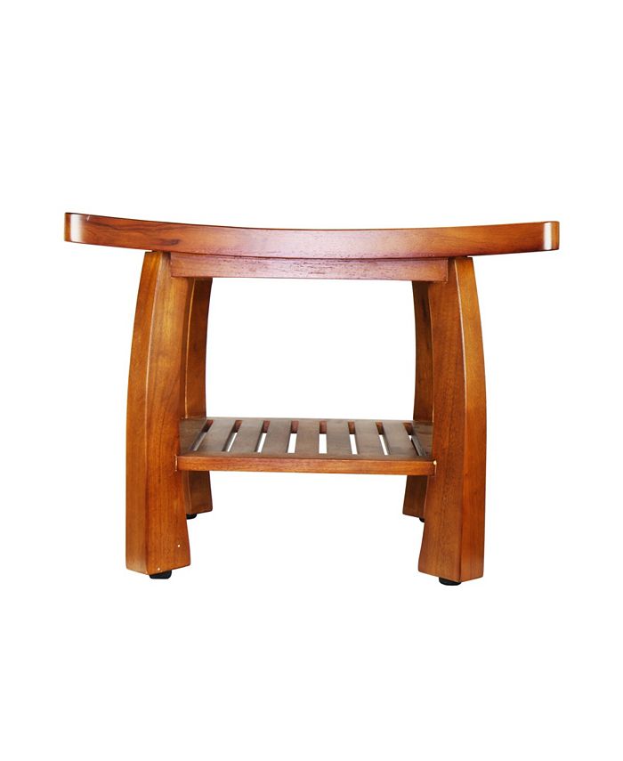 Oceanstar Solid Wood Spa Bench with Storage Shelf Macy's