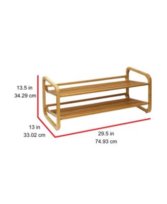  2 Tier Bamboo Shoe Rack, Rounded