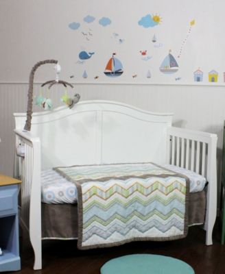 3 Stories Trading Nurture Cocoa Chevron 3 Piece Bedding Set