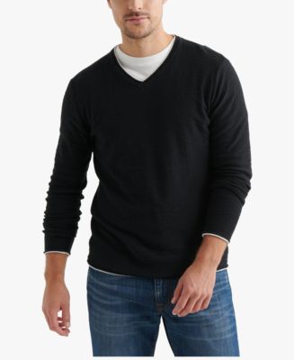 Lucky Brand Men's Textured V-Neck Sweater - Macy's