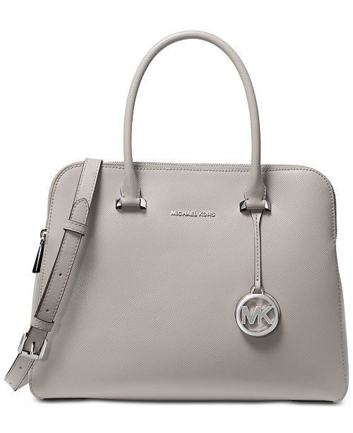 Michael Kors Houston Double Zip Crossgrain Leather Satchel & Reviews - Handbags & Accessories ...