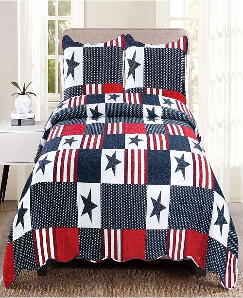 United Curtain Co Inc Americana Twin Quilt Set Reviews Bed In A Bag Bed Bath Macy S