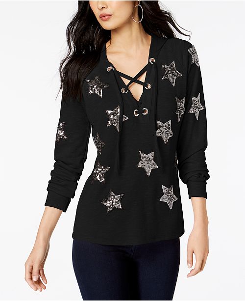 Inc Embellished Star Hoodie Created For Macy S