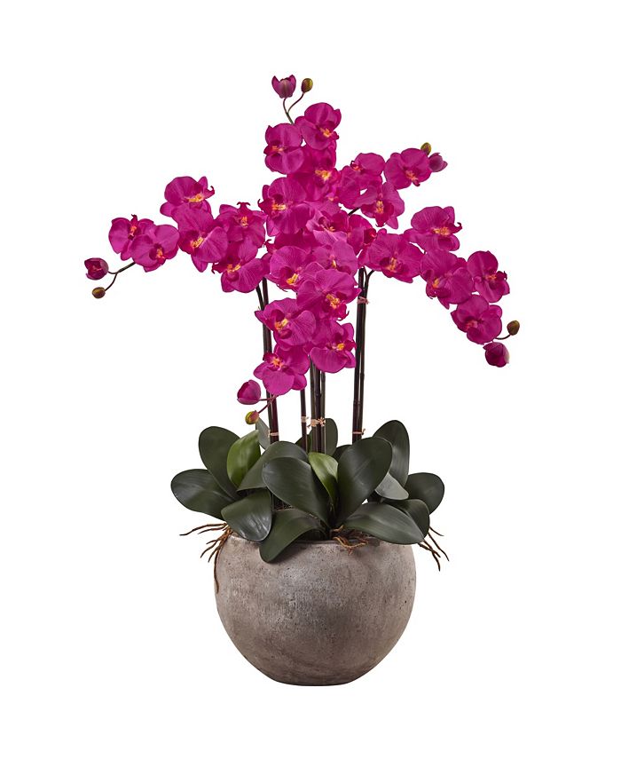 Nearly Natural Phalaenopsis Orchid Silk Arrangement w/ Sand Colored