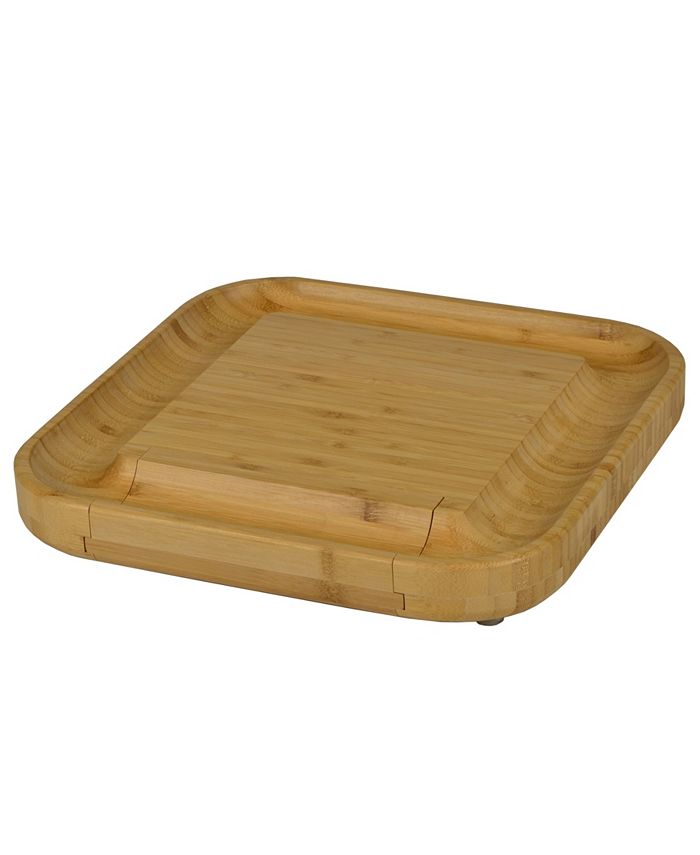 Picnic At Ascot Malvern Bamboo Cheese Board Set with Cracker Rim and 4