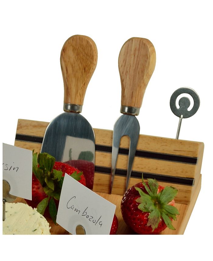 Picnic At Ascot Windsor hardwood Cheese Board Set Tools, Cheese