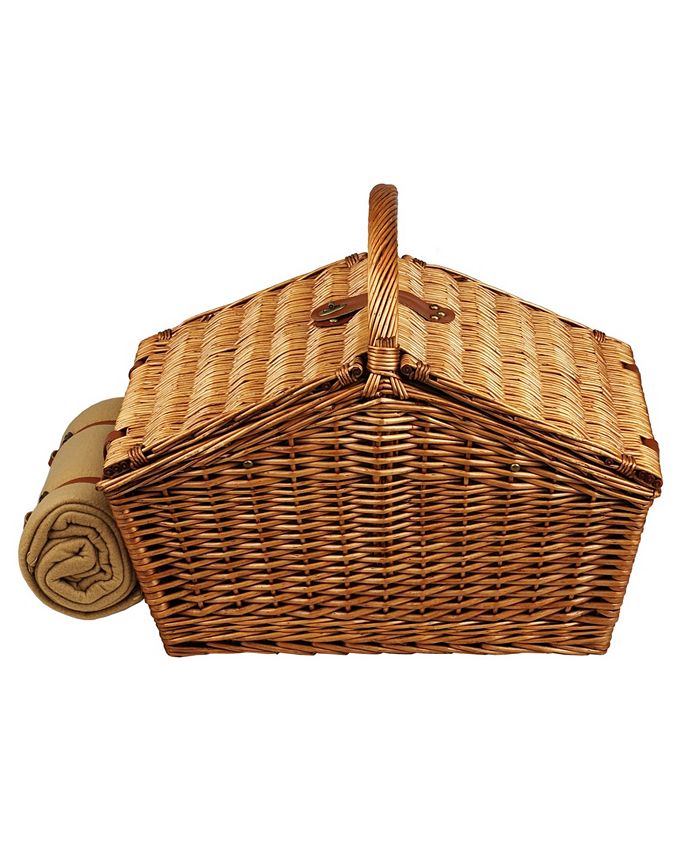 Picnic At Ascot Huntsman EnglishStyle Willow Picnic Basket for 4 with