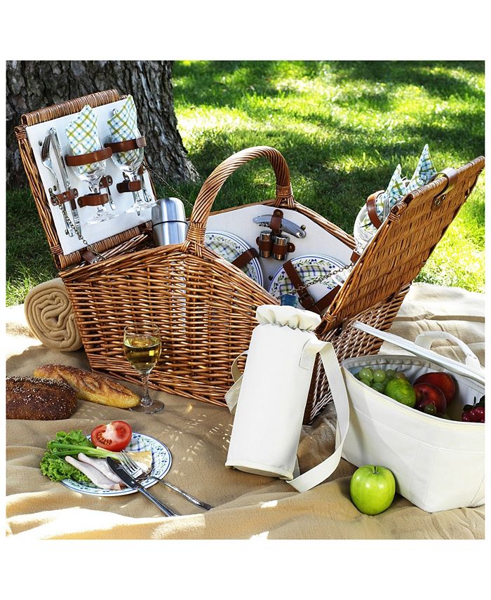Picnic At Ascot Huntsman English-Style Picnic, Coffee Basket for 4 with ...