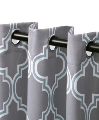 Modern Bohemian Trellis Room Darkening 2-Piece Curtain Panels with Grommet Header Top, 52" X 108"