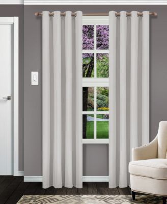 Solid Semi Blackout Grommet Room Darkening Curtain Panels, Set of 2