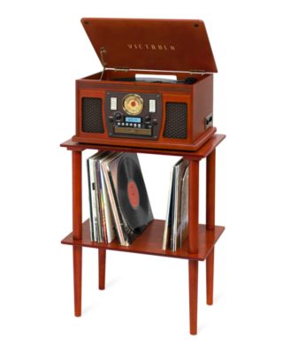 Wooden Stand with Record Holder