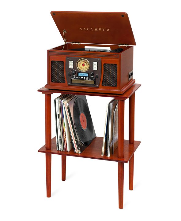 Innovative Technology Victrola Wooden Stand with Record ...