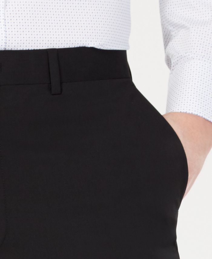 DKNY Men's Modern-Fit Stretch Black Solid Suit Pants - Macy's