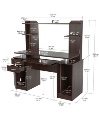 Inval America Credenza/Computer Work Center with Hutch