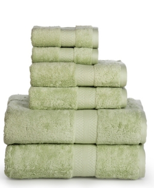 Aerosoft Premium Combed Cotton 700 Gsm 6 Piece Towel Set Bedding In Open Green