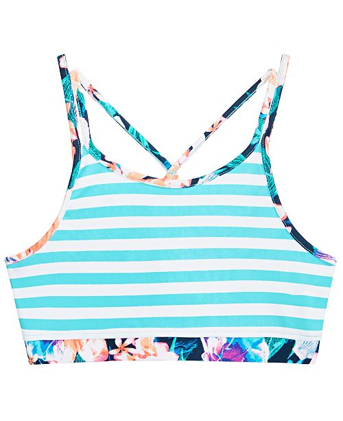 Ideology Big Girls Striped Bikini Top, Created for Macy's & Reviews