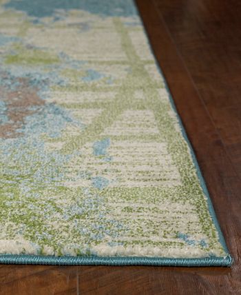 Kas - Illusions Visions 6207 Green/Blue 6'7" x 9'6" Area Rug
