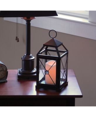 Lumabase Warm Black Gem Metal Lantern with LED Candle