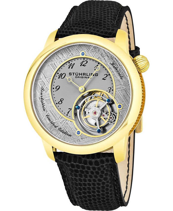 Stuhrling Original Men s Mechanical Tourbillon Watch Gold