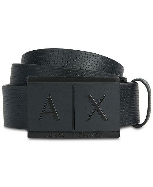 A X Armani Exchange Embossed Leather Ax Logo Belt Reviews All Accessories Men Macy S
