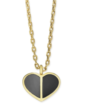 image of Kate Spade New York Gold-Tone Enamel Heart Pendant Necklace, 16