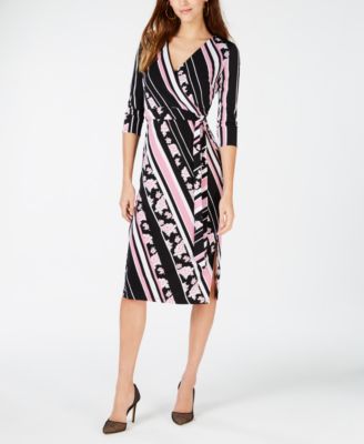 4-Sleeve Faux-Wrap Dress, Created 