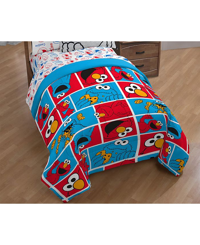 Sesame Street Elmo Cookie Squares Twin Comforter - Macy's