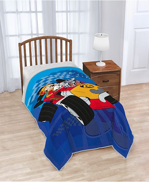 Disney Mickey Mouse Clubhouse Roadster Racer Plush Twin Blanket