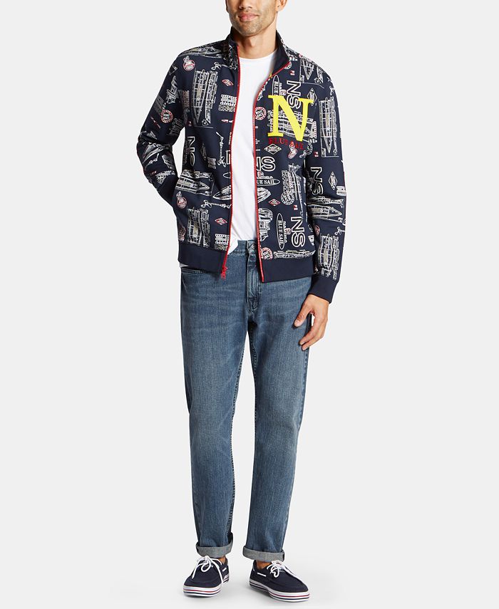 Nautica Nautica Men's Big & Tall Blue Sail Printed Track Jacket