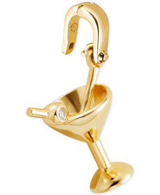 Michael Kors - Gold-Tone Sterling Silver Pav&eacute; Martini Charm