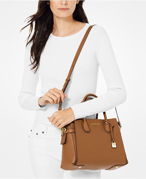 Mercer Belted Pebble Leather Satchel