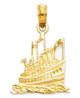 Macy's - 14k Gold Charm, Cruise Ship Charm