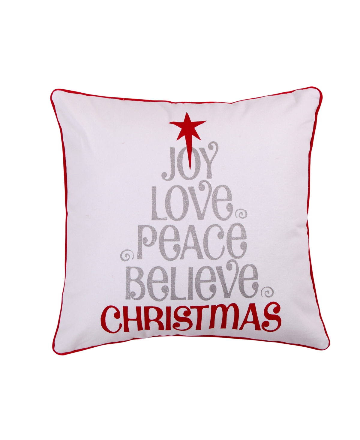 Levtex Silent Night Nordic Decorative Pillow, 20" X 20" In Joy Peace Love