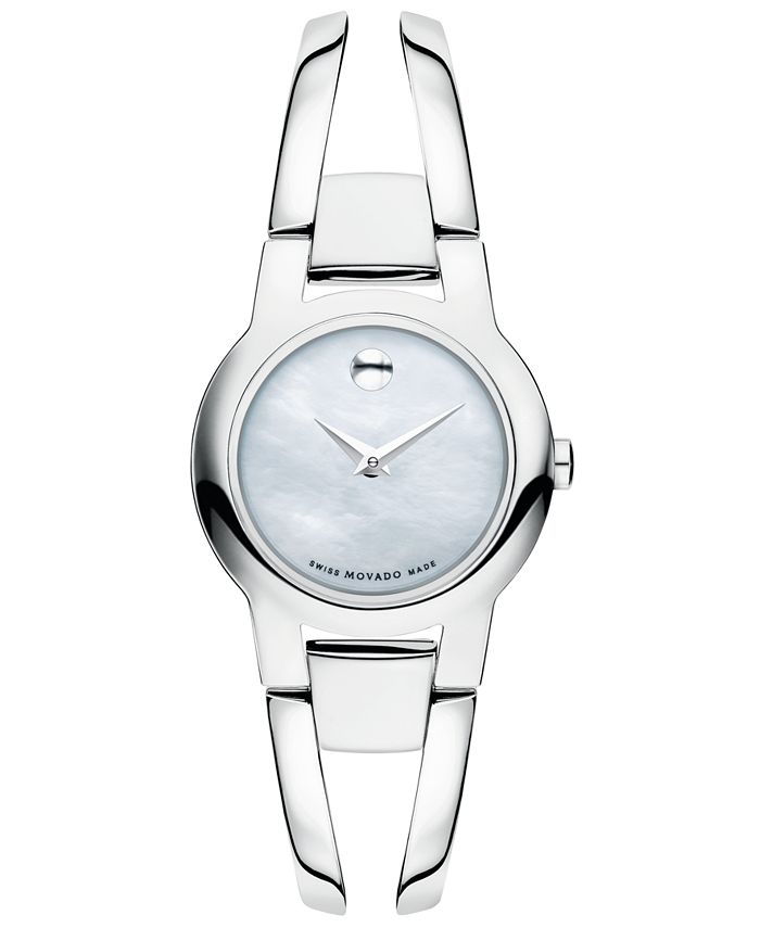 Movado Womens Swiss Amorosa Stainless Steel Bangle Bracelet Watch 24mm 0606538 Macys 