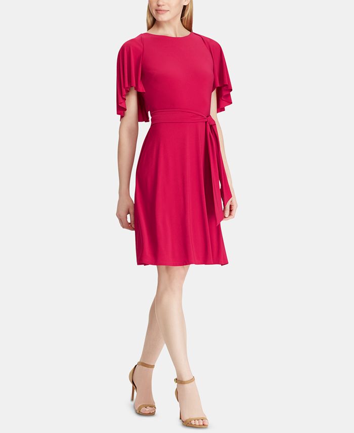 Lauren Ralph Lauren Flutter-Sleeve Dress - Macy's