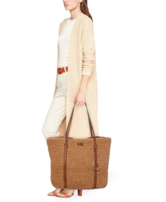 LAUREN RALPH LAUREN★CROCHET-STRAW MEDIUM トート 関送込 Lauren Ralph Lauren Crochet-Straw Medium Whitney Tote - Macy's