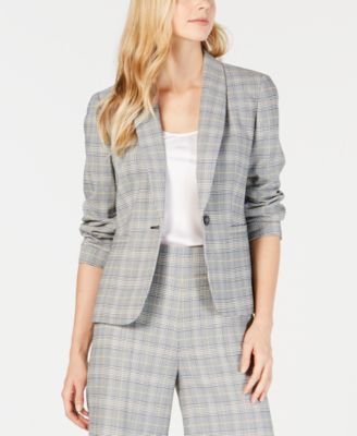 Nine West - Plaid Single-Button Blazer