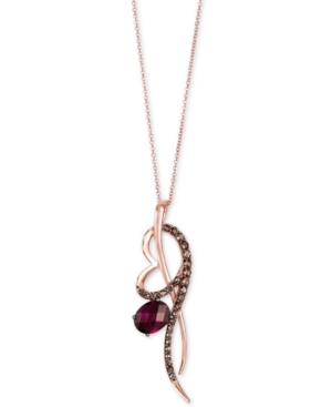 image of Le Vian Raspberry Rhodolite (2 ct. t.w.) & Chocolate Quartz (1/2 ct. t.w.) 18