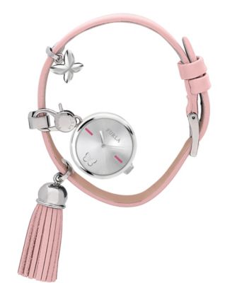 Women's Stacy White Dial Stainless Steel Chain Calfskin Leather Watch Set