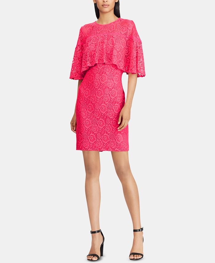 American Living Floral-Lace Overlay Dress - Macy's