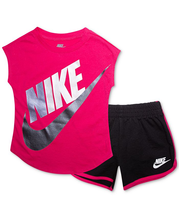 Nike Little Girls 2 Piece Futura T Shirt And Shorts Set Reviews Kids Macy S