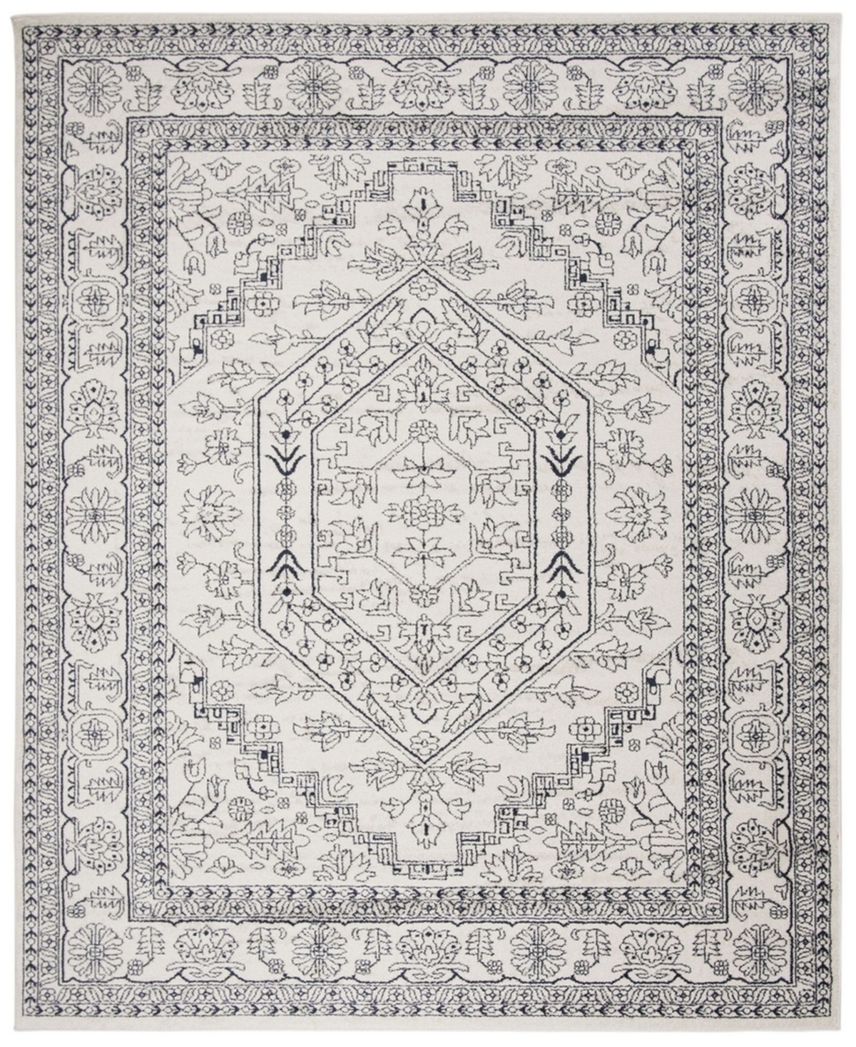 Safavieh Adirondack Ivory and Navy 8' x 10' Area Rug - Ivory