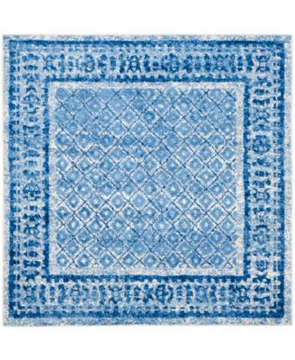 Adirondack Silver and Blue 6' x 6' Square Area Rug