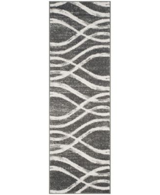 Adirondack Charcoal and Ivory 2'6" x 8' Runner Area Rug