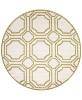Amherst Ivory and Light Green 7' x 7' Round Area Rug