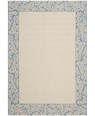 Courtyard CY0727 Natural and Blue 5'3" x 7'7" Outdoor Area Rug