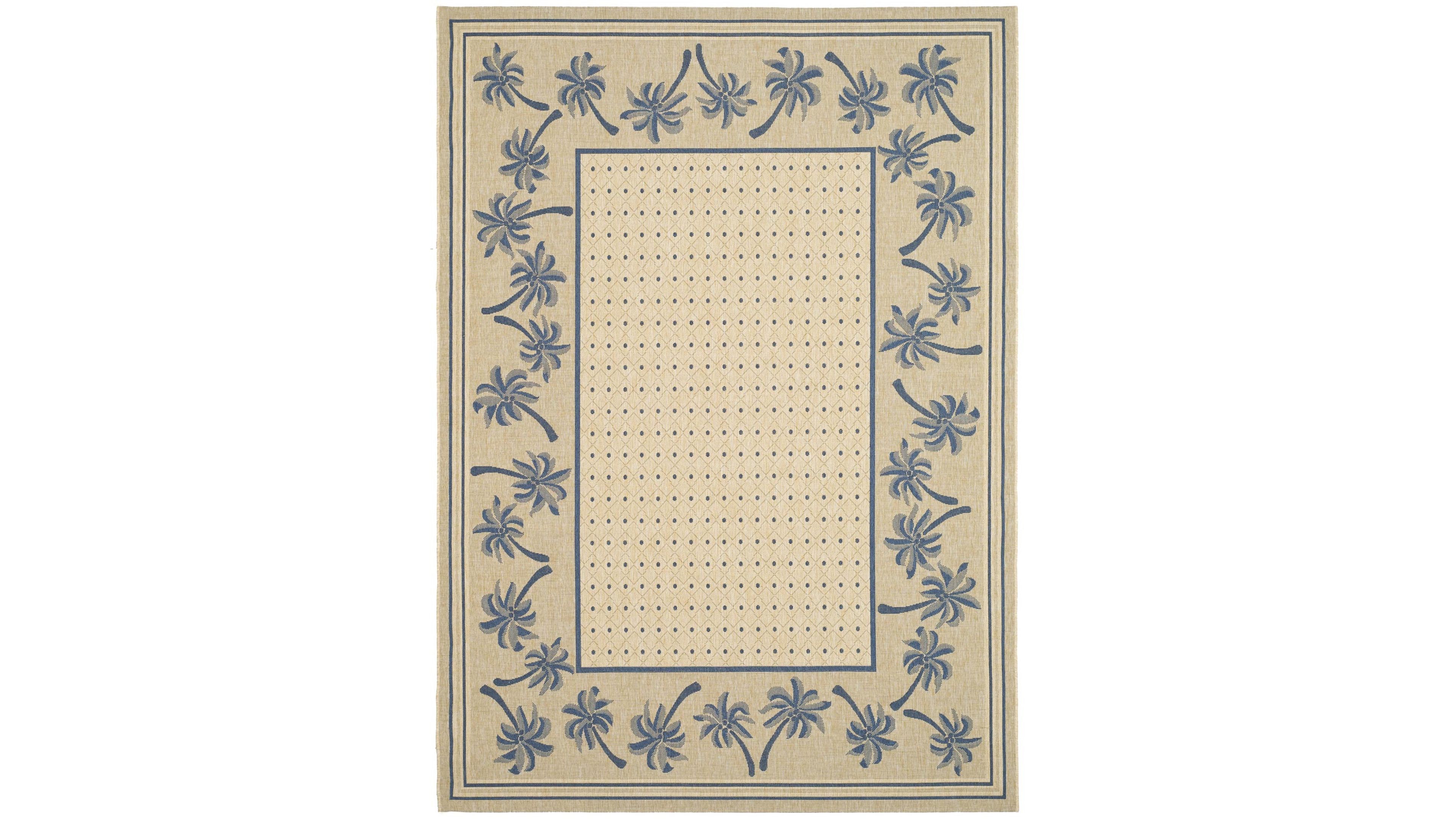 Safavieh Courtyard CY5148 Ivory and Blue 8' x 11' Outdoor Area Rug